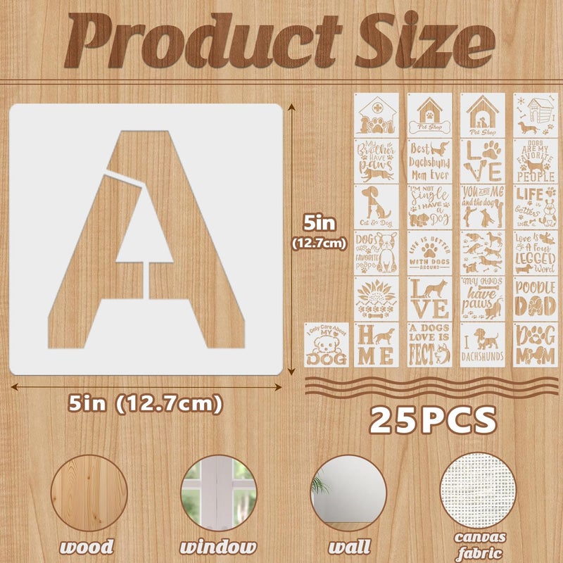 Resflyar 5 Inch Large Alphabet Letter Number Stencils, 36 PCS Alphabet Reusable Plastic Templates for Painting on Wood, Drawing Letter Art Craft Stencils Set for Paper Wall Fabric Chalkboard DIY Art Projects - Image 2